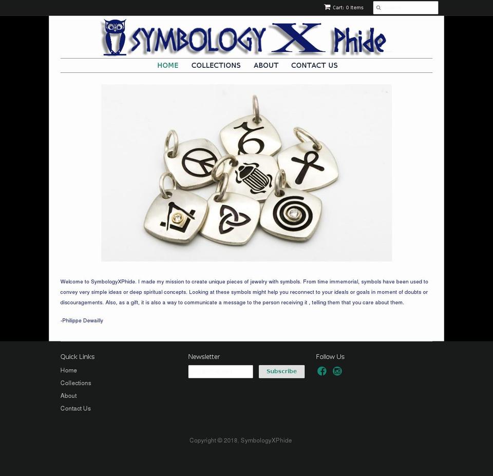 symbologyxphide.com shopify website screenshot