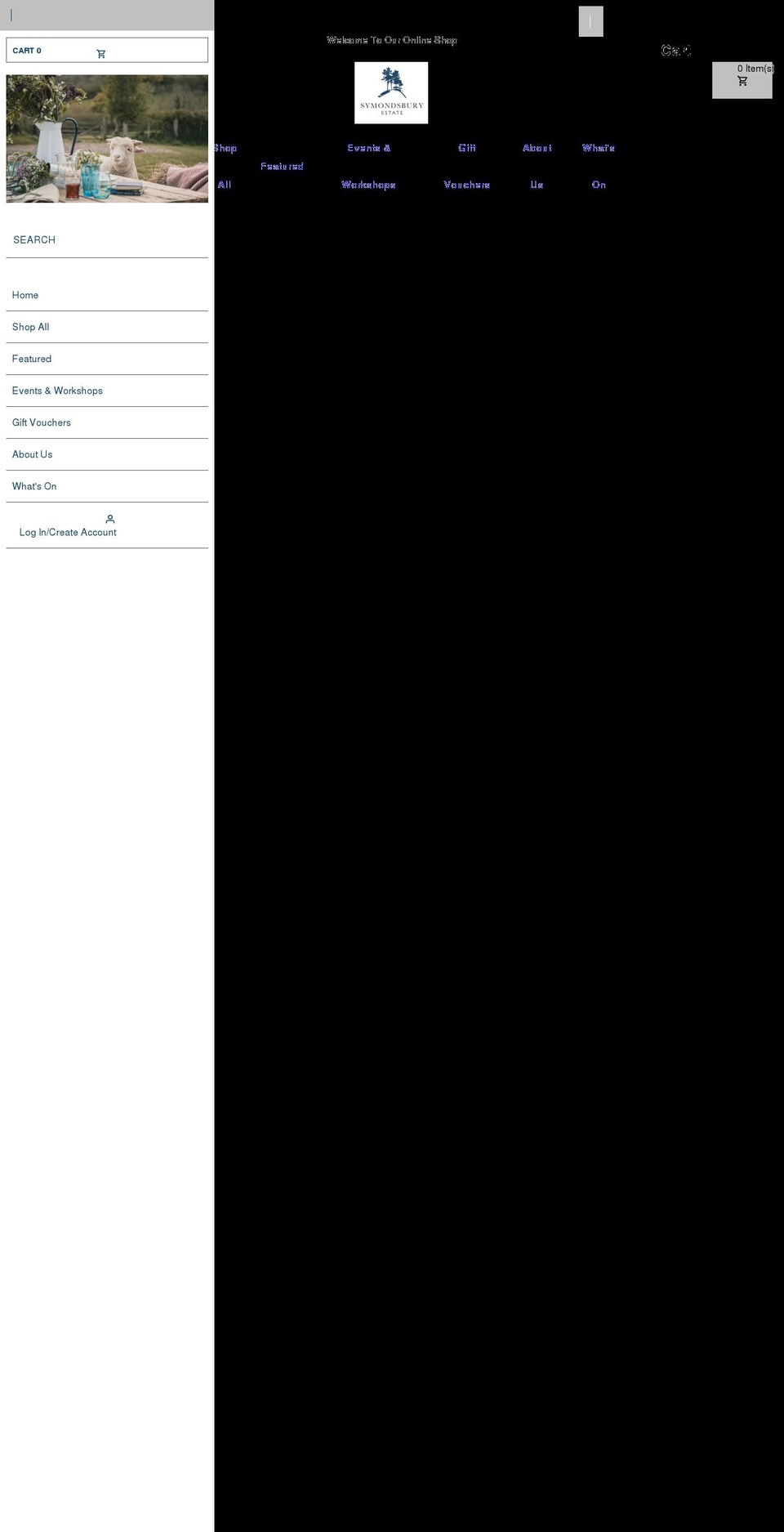 symondsburyestateshop.co.uk shopify website screenshot