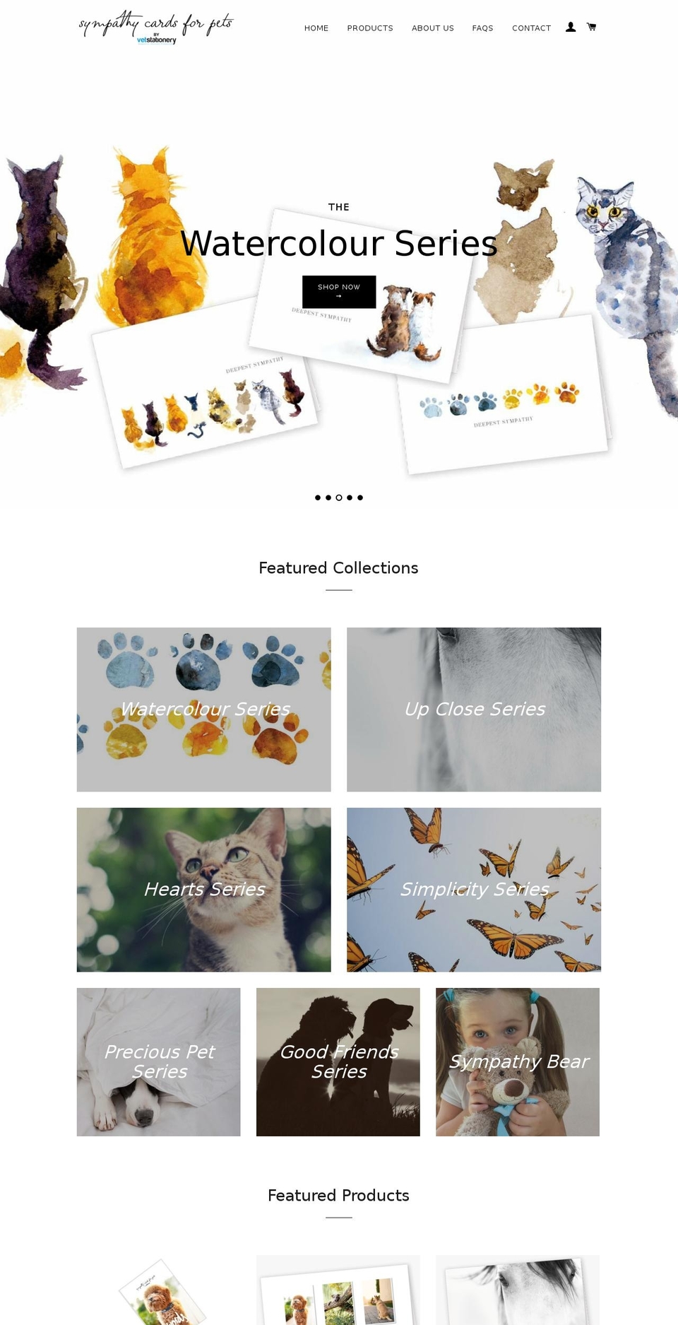 sympathycardsforpets.com — Shopify storefront screenshot
