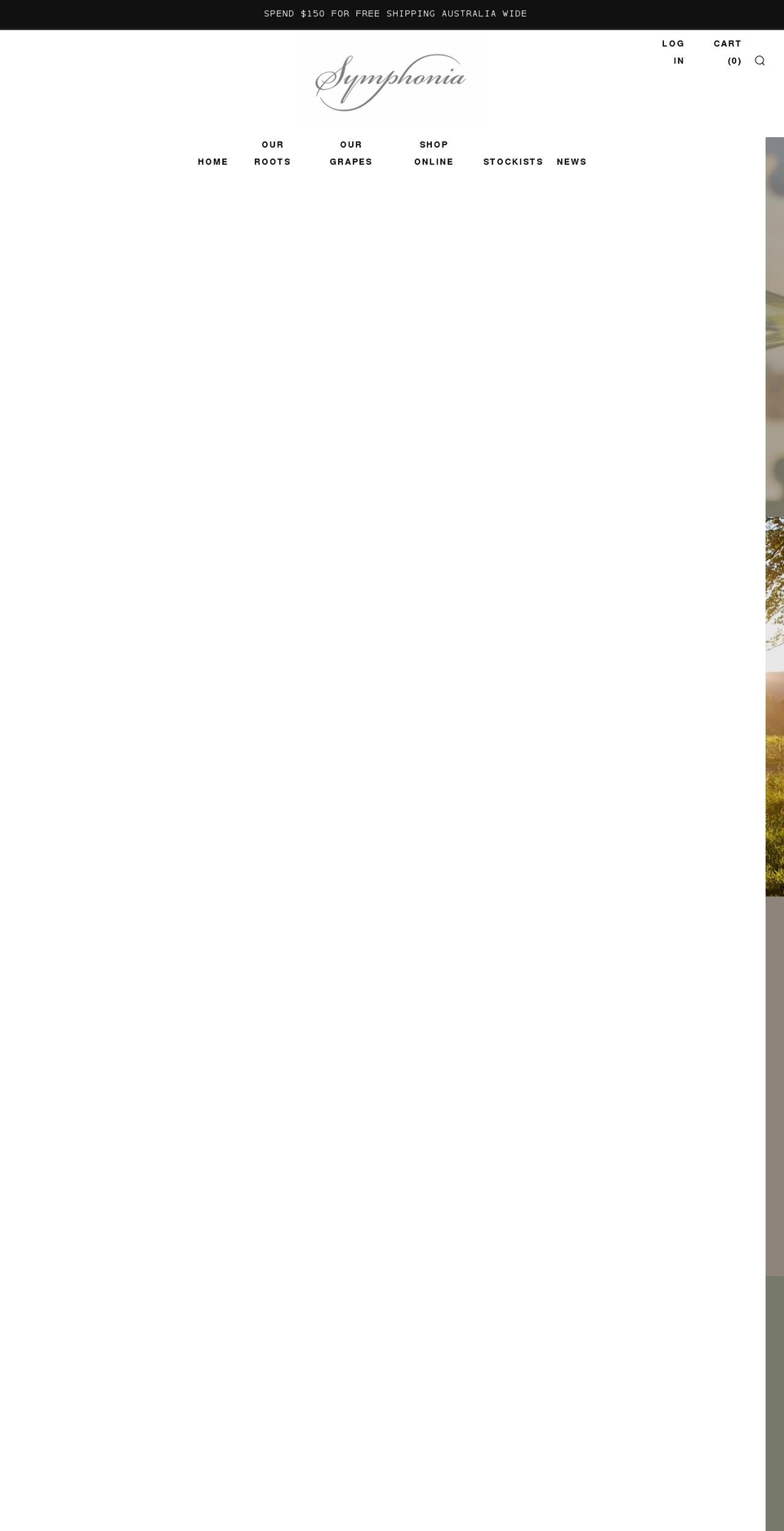 symphoniafinewines.com.au shopify website screenshot