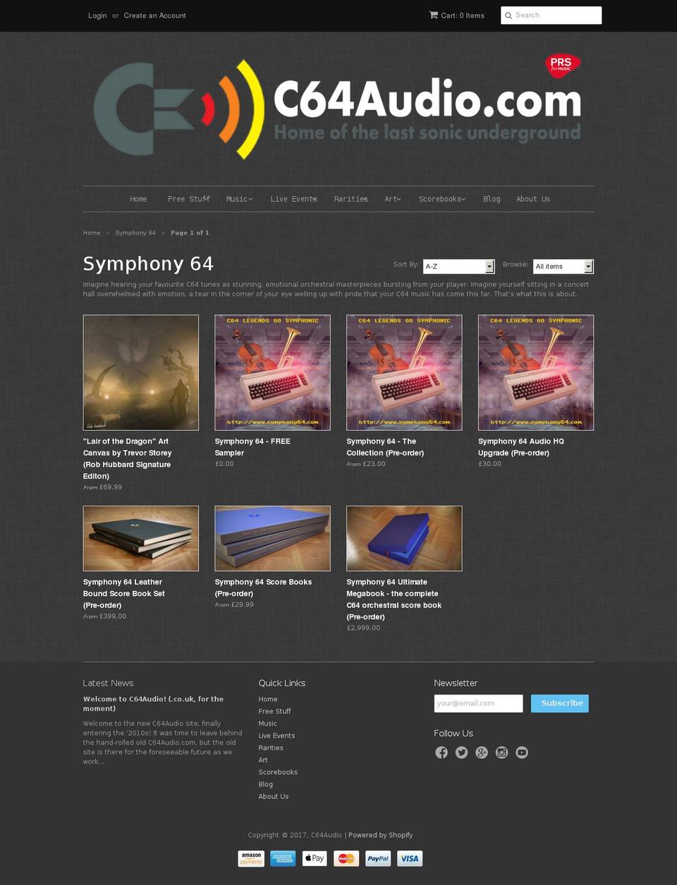 symphony64.com shopify website screenshot