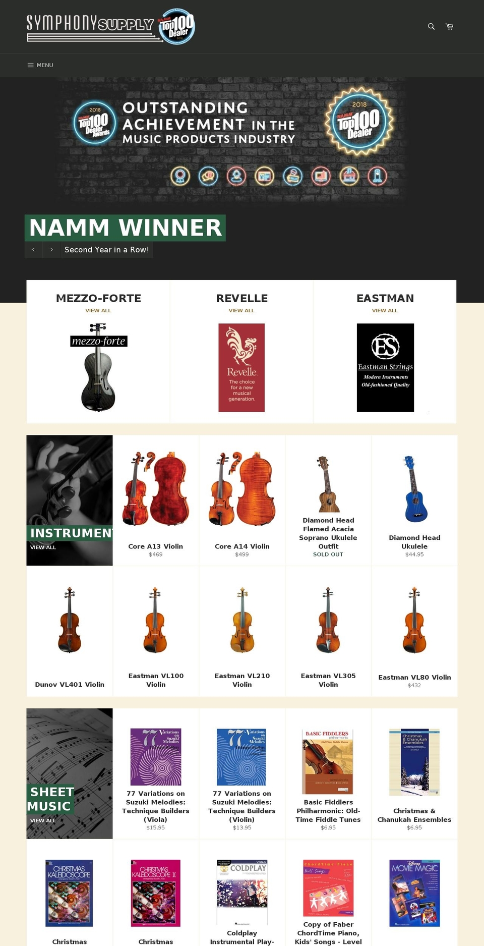 symphonysupply.com shopify website screenshot