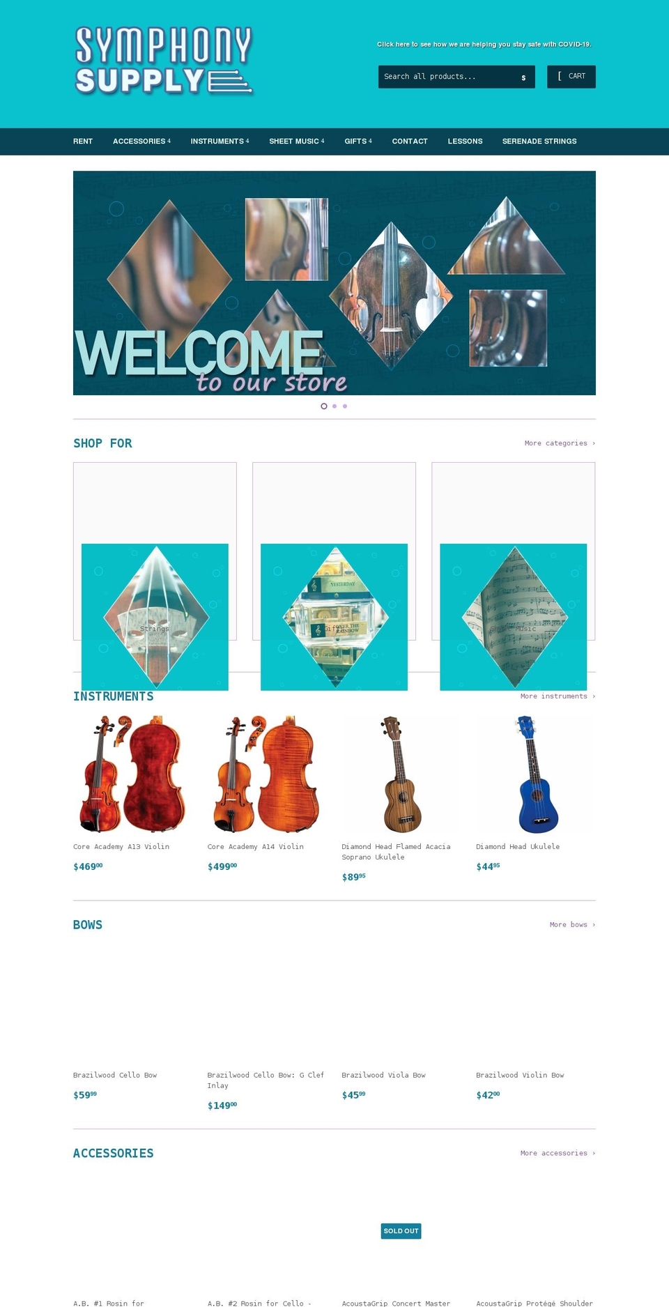 symphonysupply.myshopify.com shopify website screenshot
