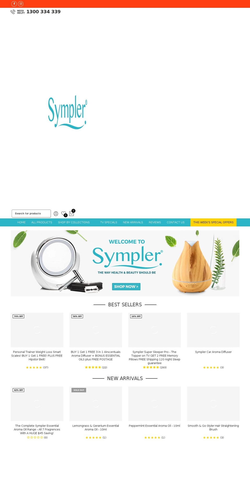 sympler.com.au shopify website screenshot