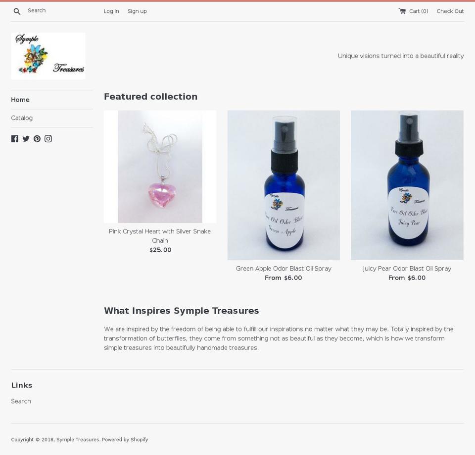 sympletreasures.com — Shopify storefront screenshot