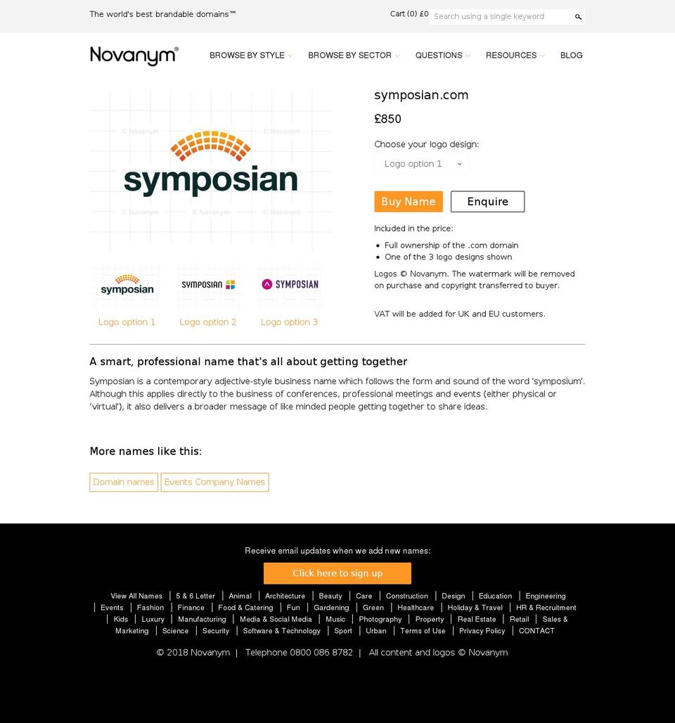 symposian.com shopify website screenshot