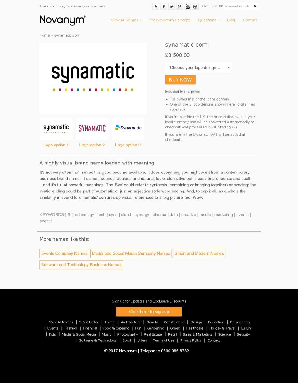 synamatic.com shopify website screenshot