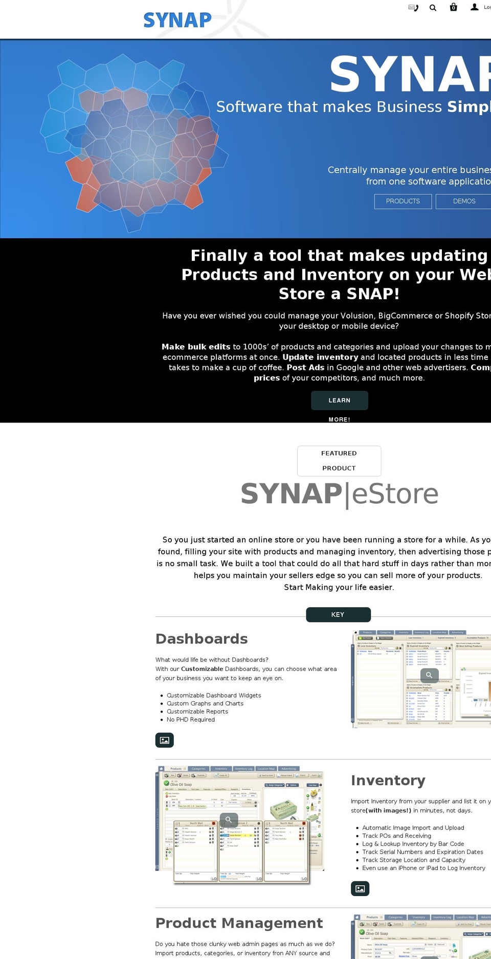 SYNAP Shopify theme site example synapcorporation.com