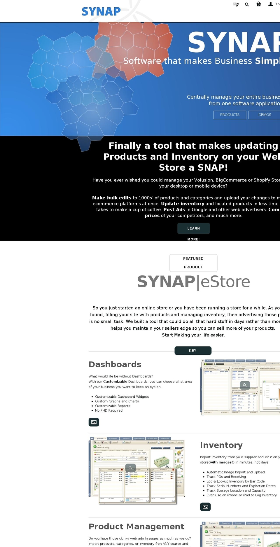 SYNAP Shopify theme site example synapit.com