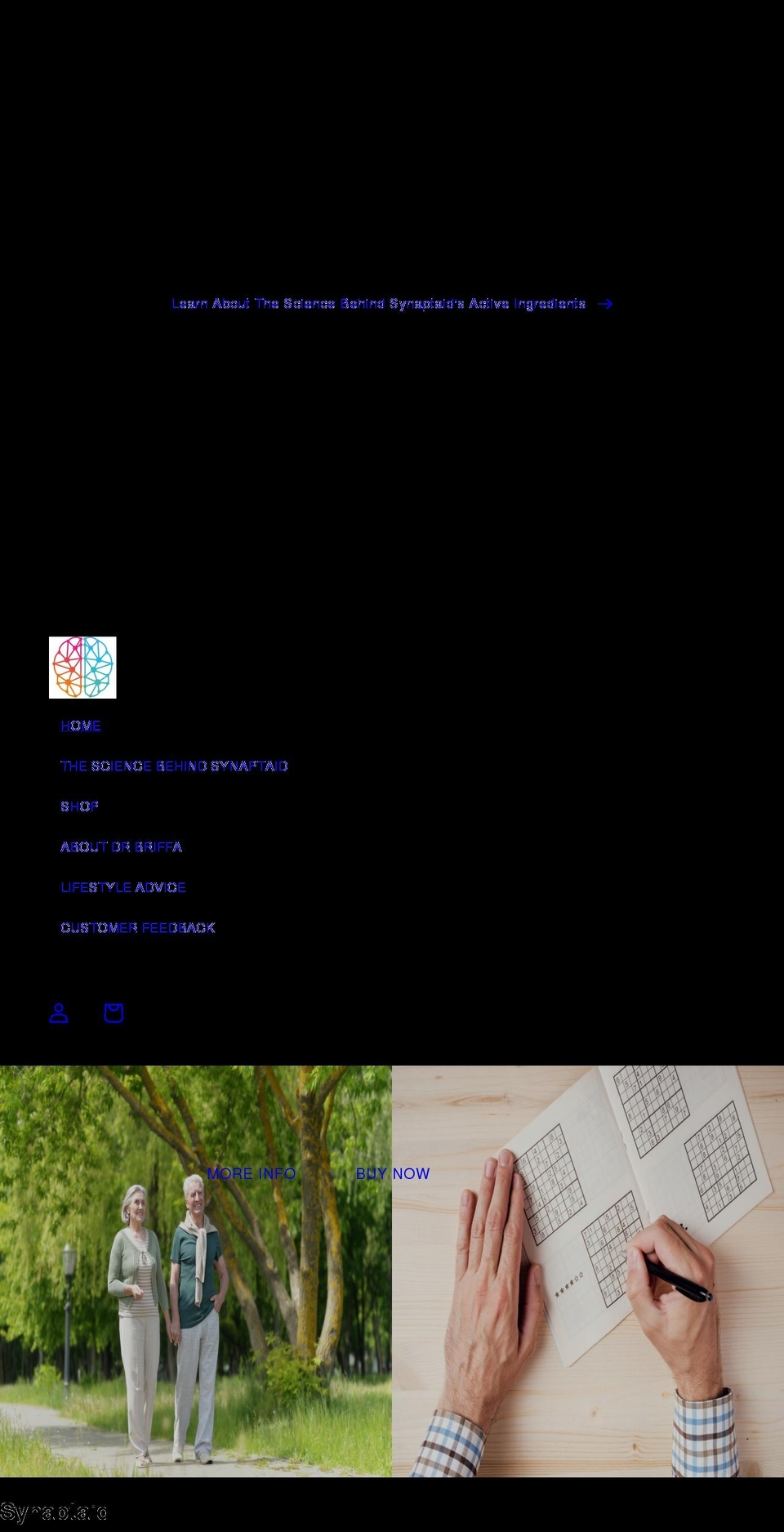 synaptaid.co.uk shopify website screenshot