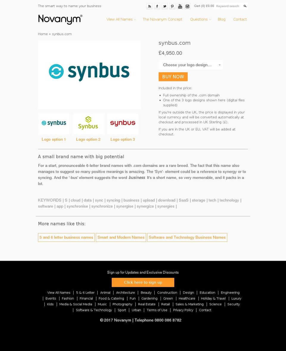 synbus.com shopify website screenshot