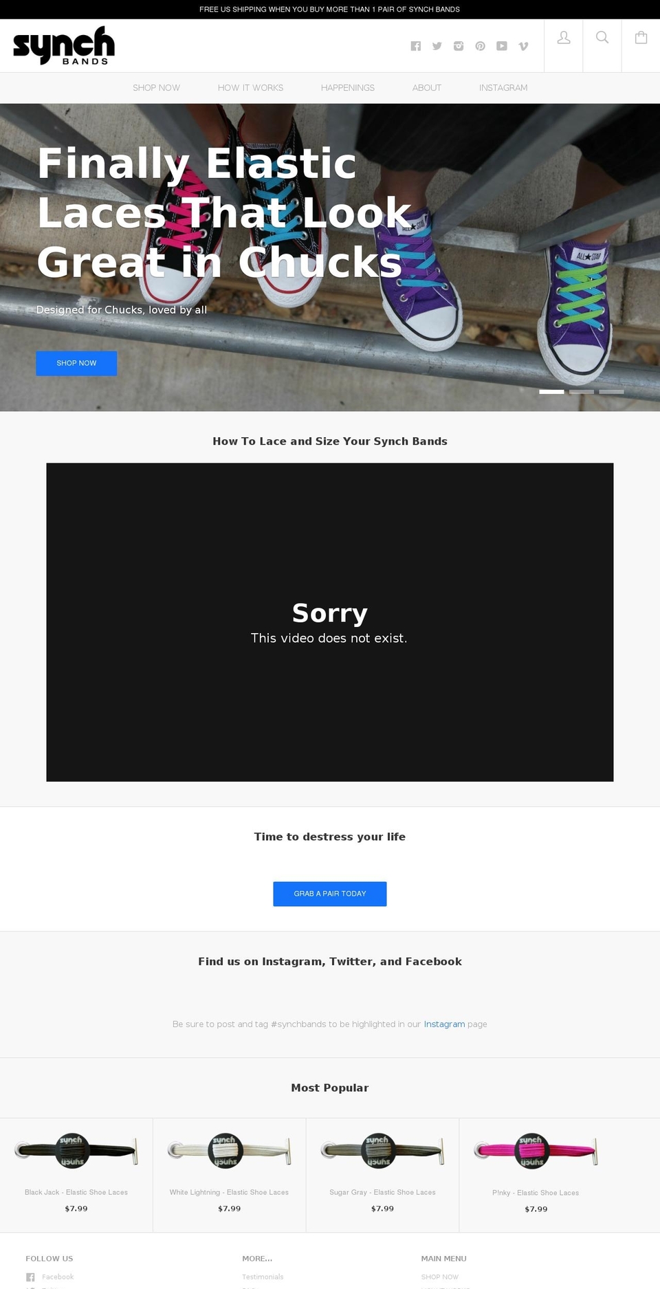 synchbandz.com shopify website screenshot