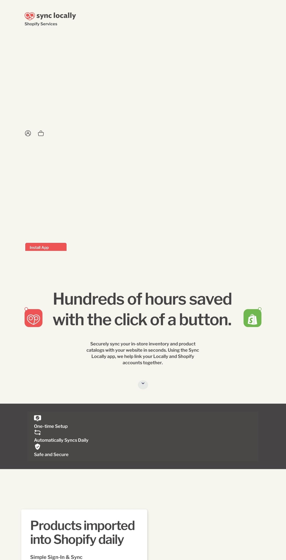 synclocally.com shopify website screenshot