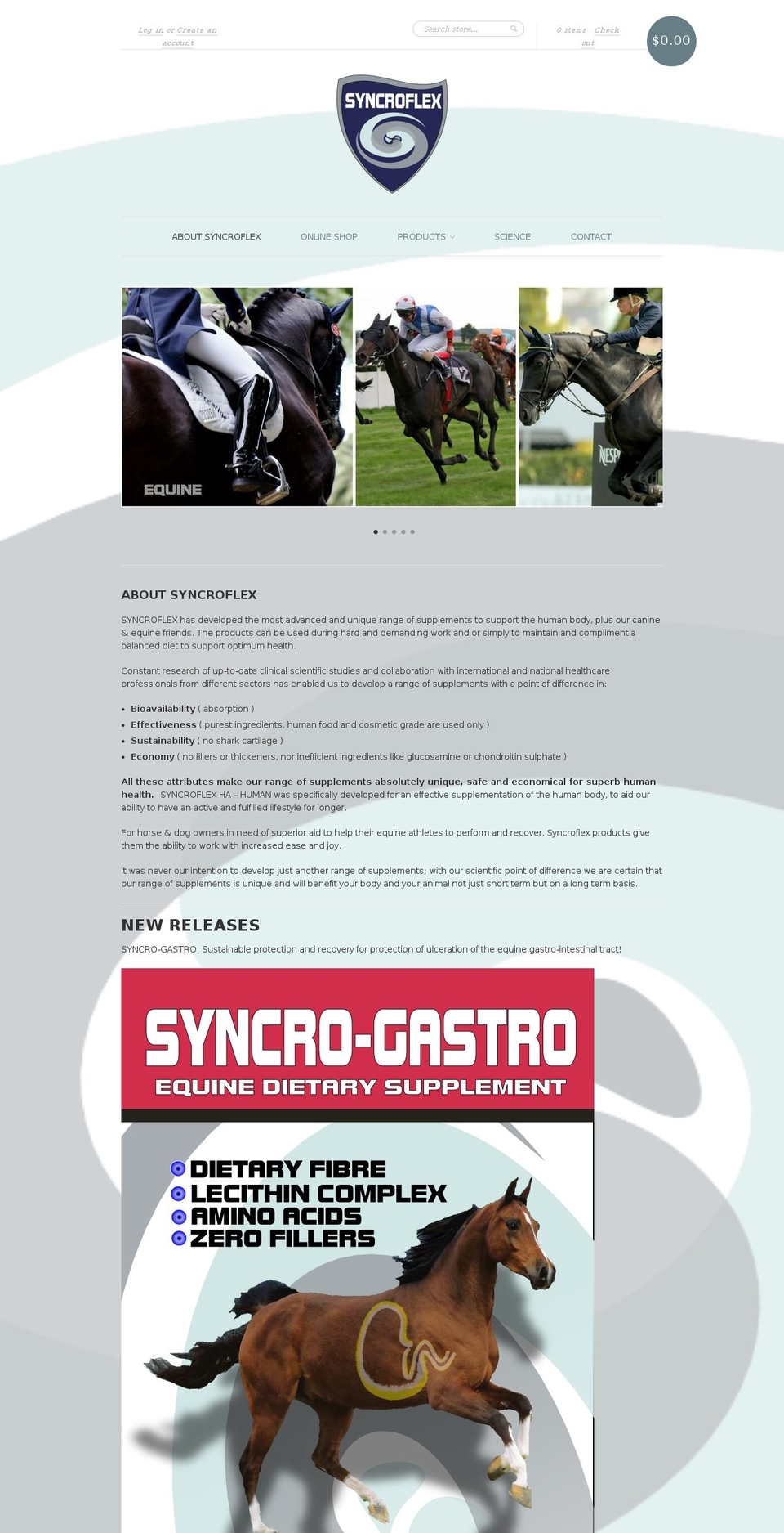 syncroflexha.com shopify website screenshot