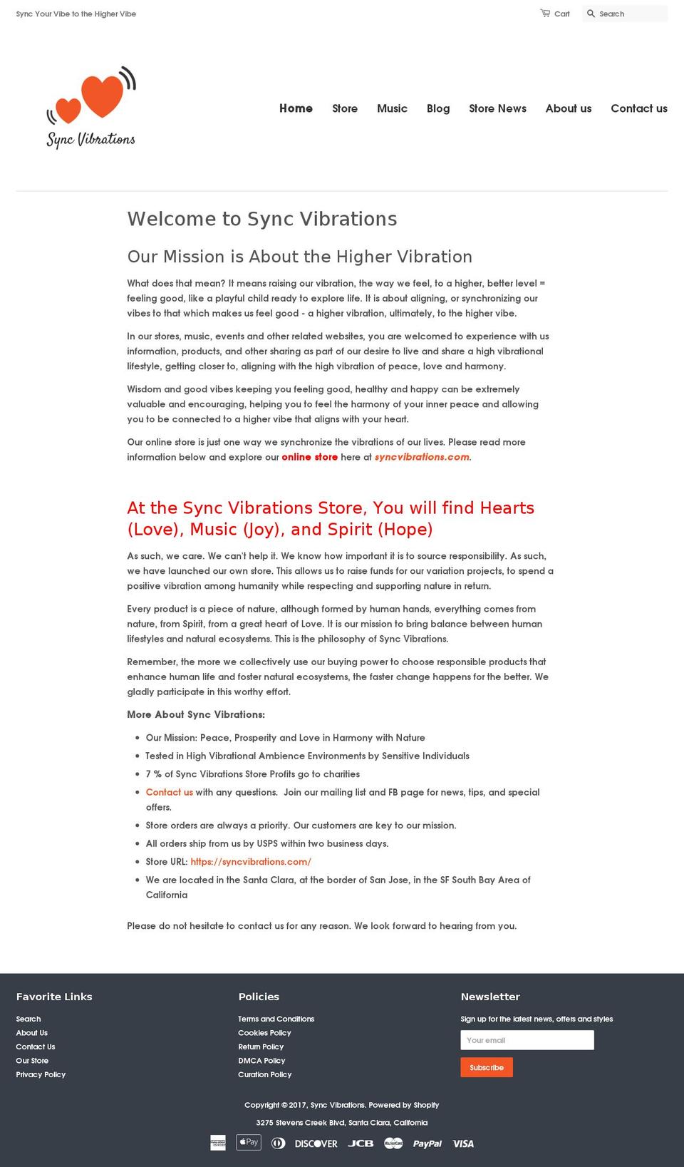syncvibrations.com shopify website screenshot