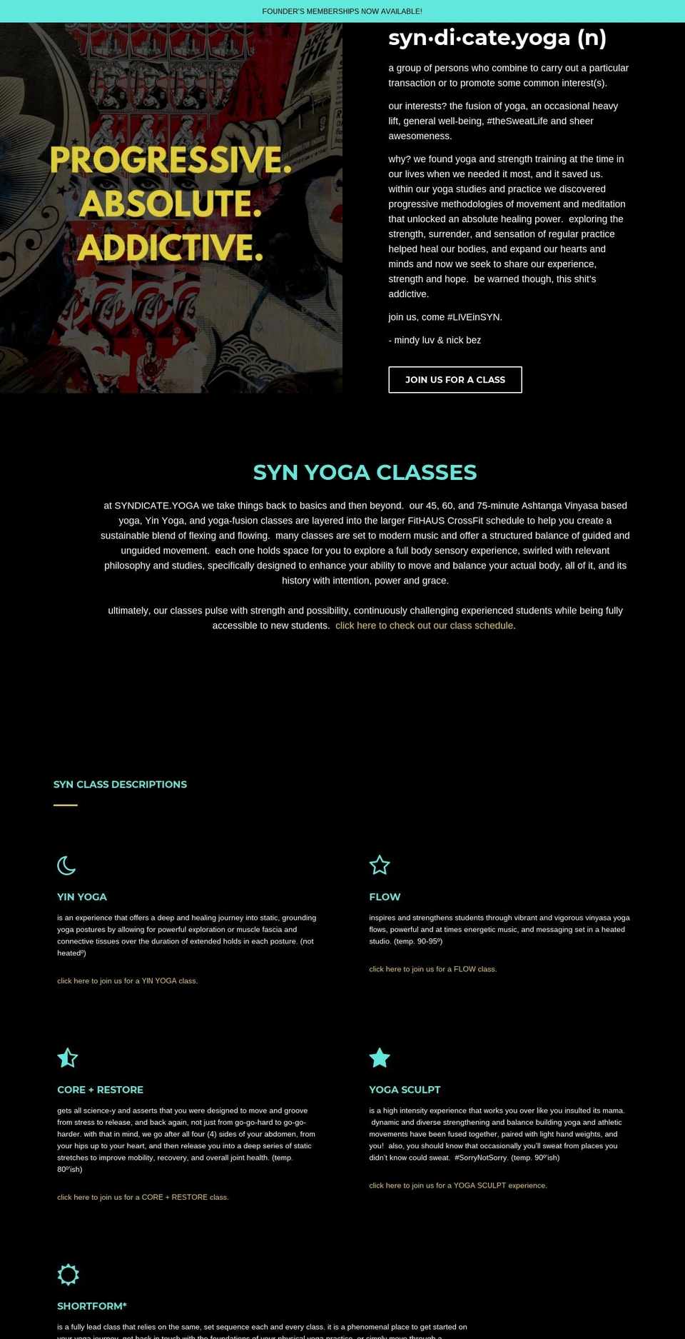syndicate.yoga shopify website screenshot