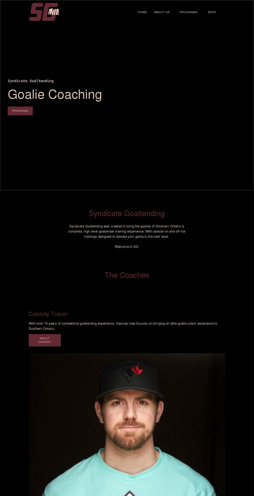 syndicategoaltending.ca shopify website screenshot