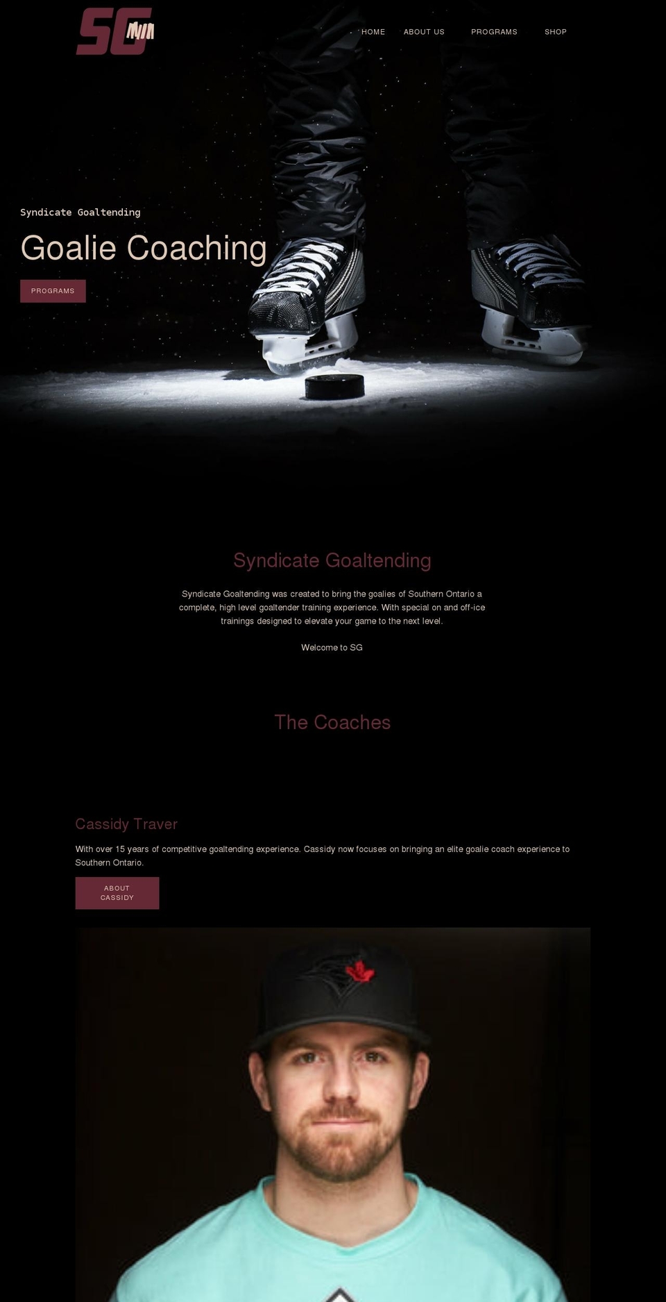 syndicategoaltending.com — Shopify storefront screenshot