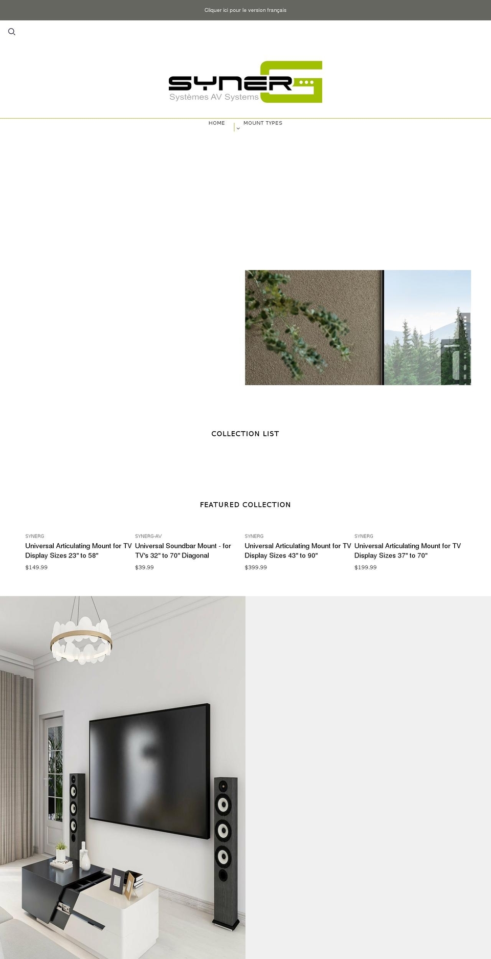 synerg-av.com shopify website screenshot