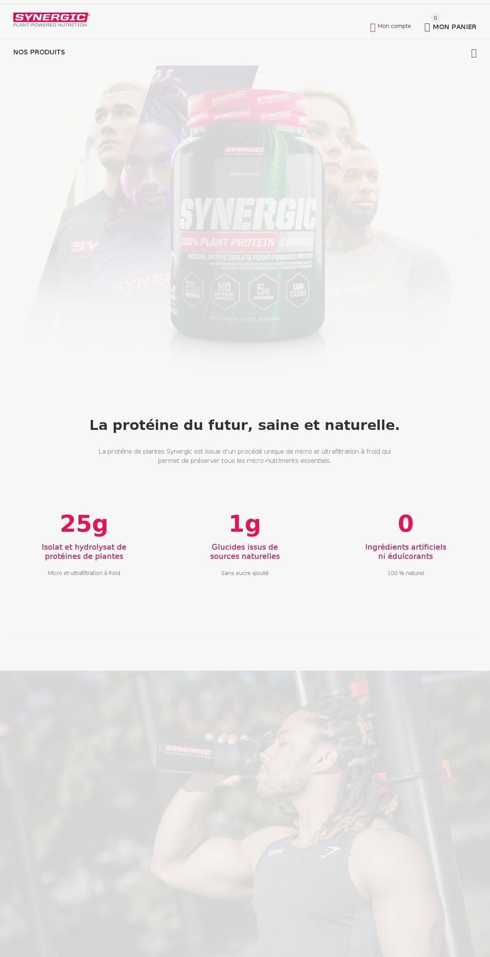 synergicnutrition.com — Shopify storefront screenshot