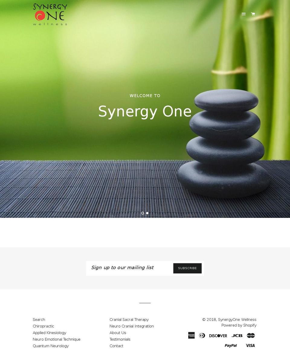 synergy1wellness.org shopify website screenshot