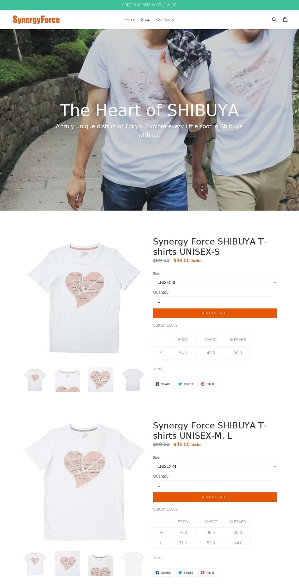 synergyforce-clothing.com — Shopify storefront screenshot