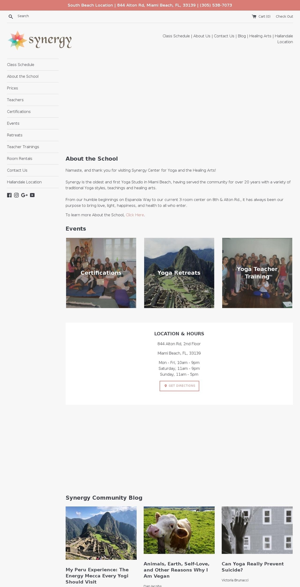 synergyoga.org shopify website screenshot