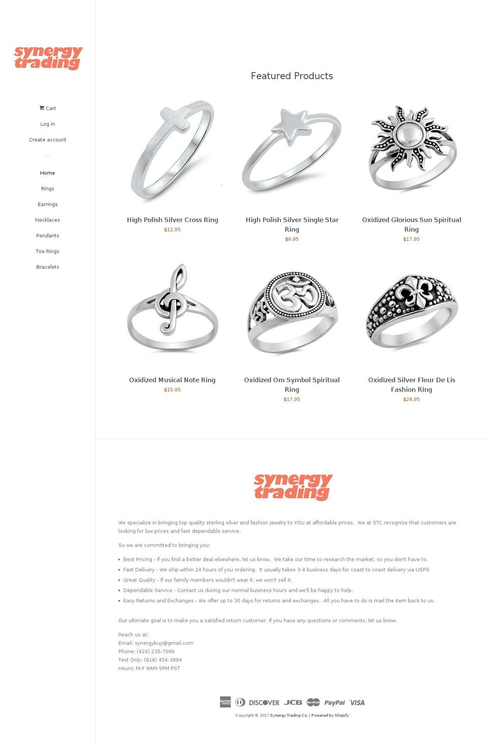 synergytradingco.com shopify website screenshot