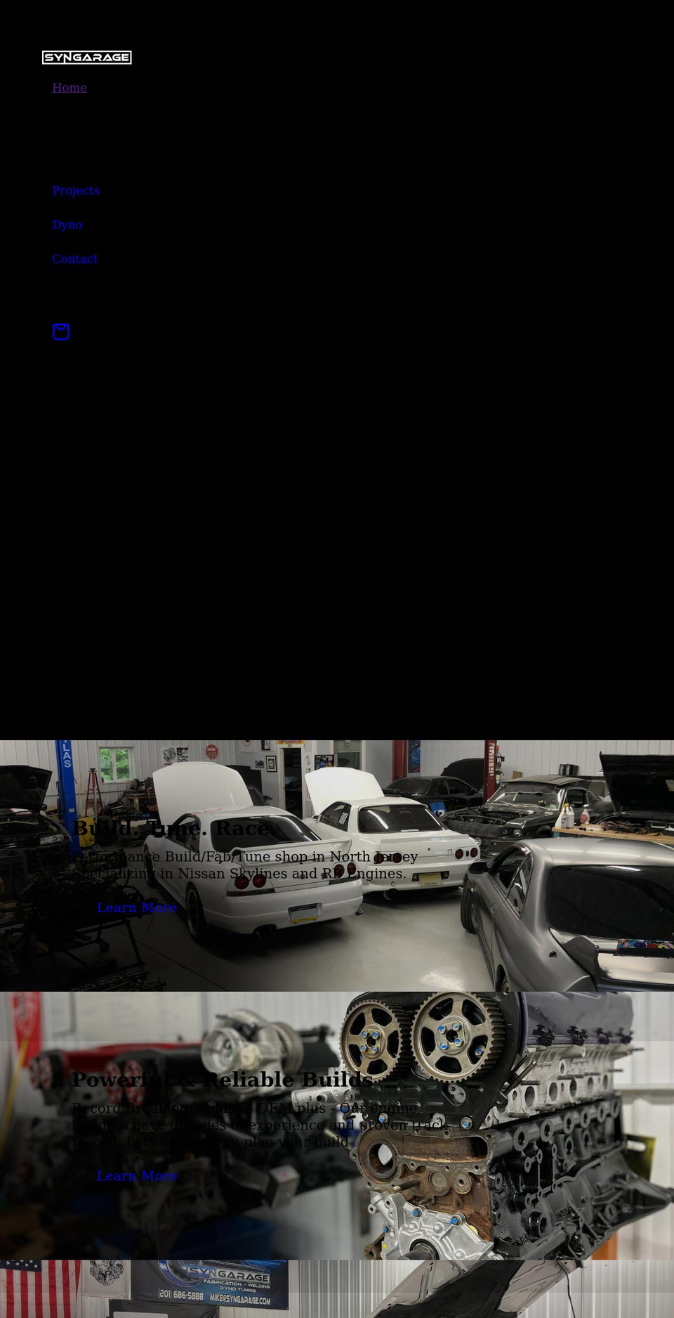 syngarage.com shopify website screenshot