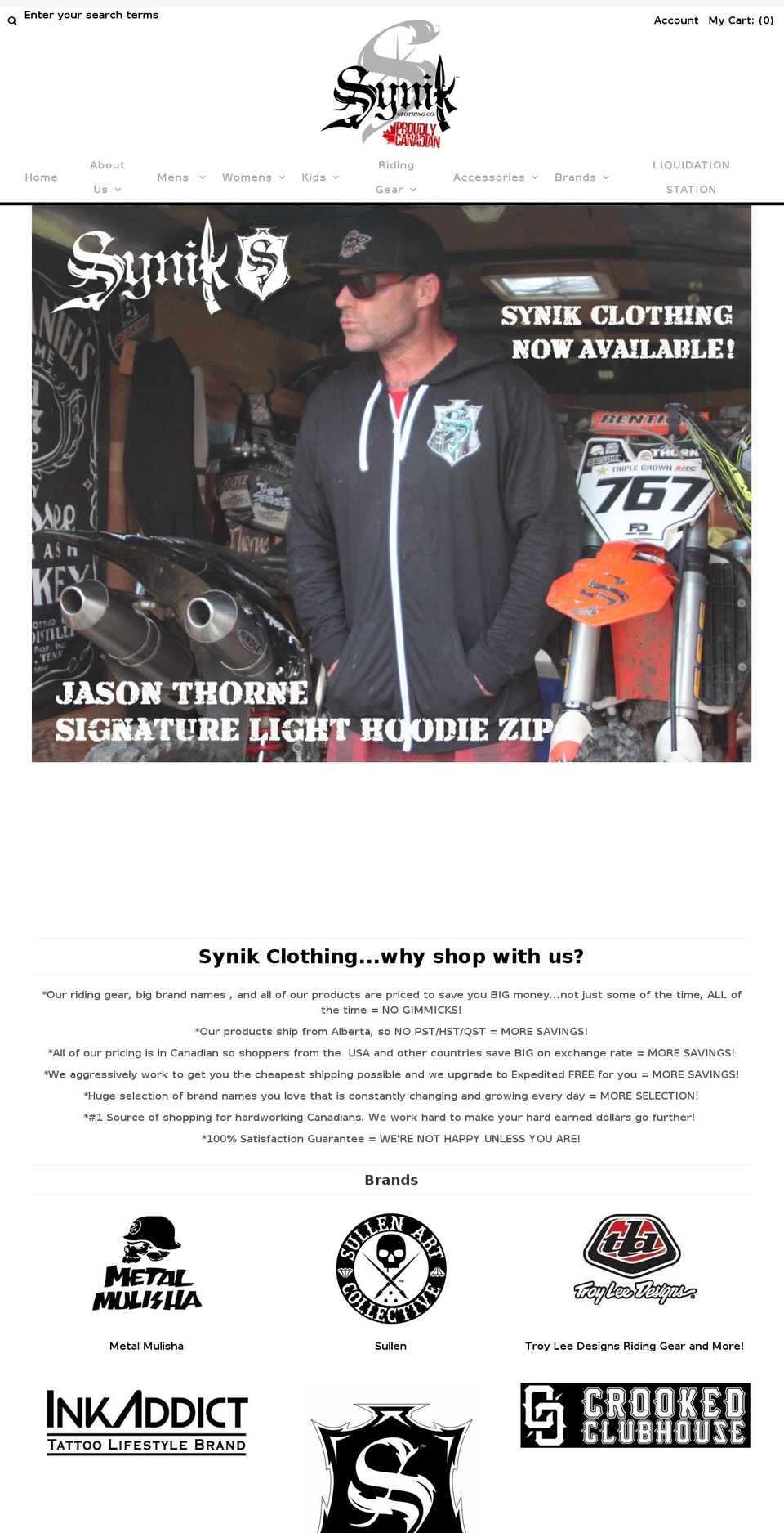 NEW - Shopify theme site example synikclothing.com