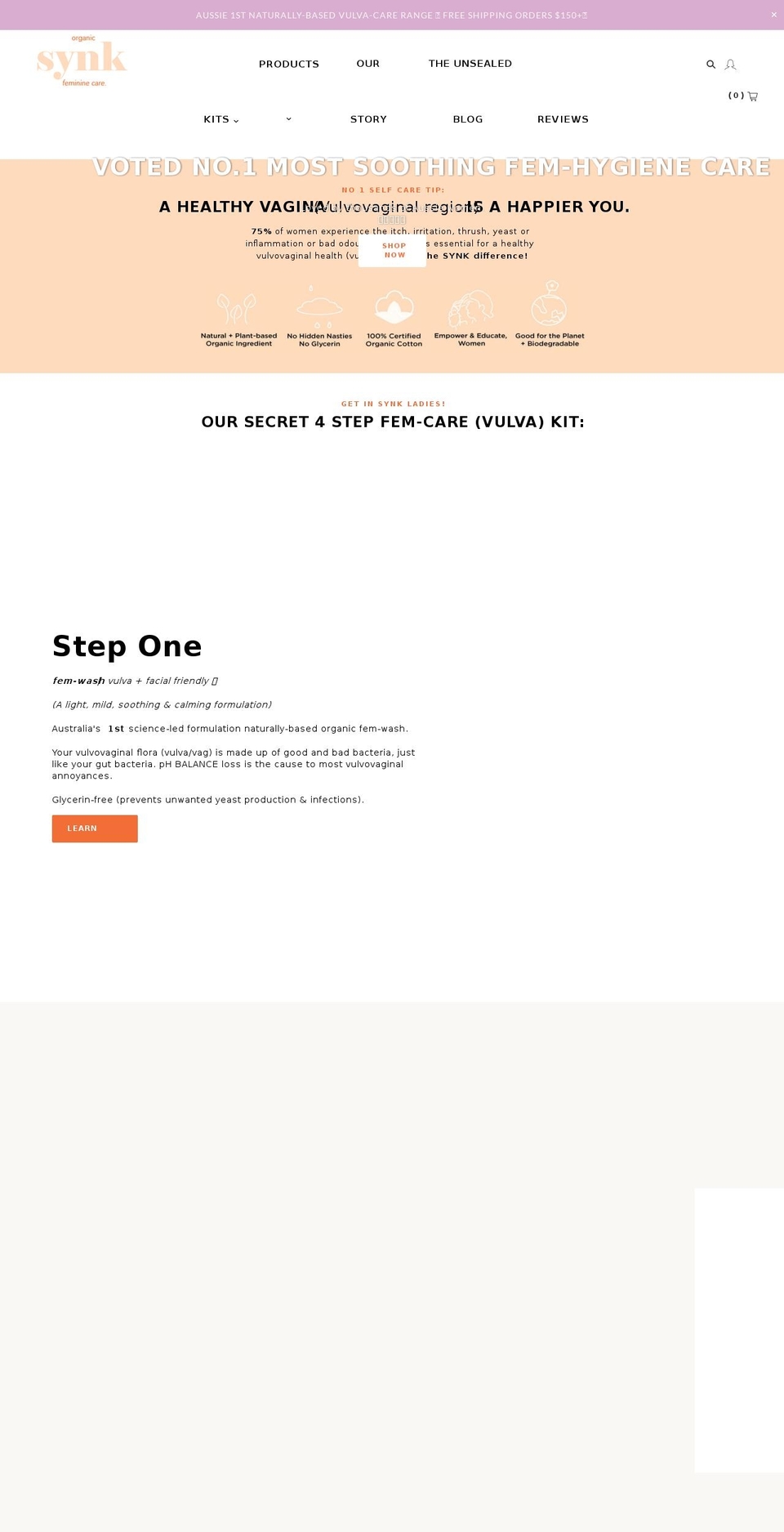 synkorganic.com shopify website screenshot