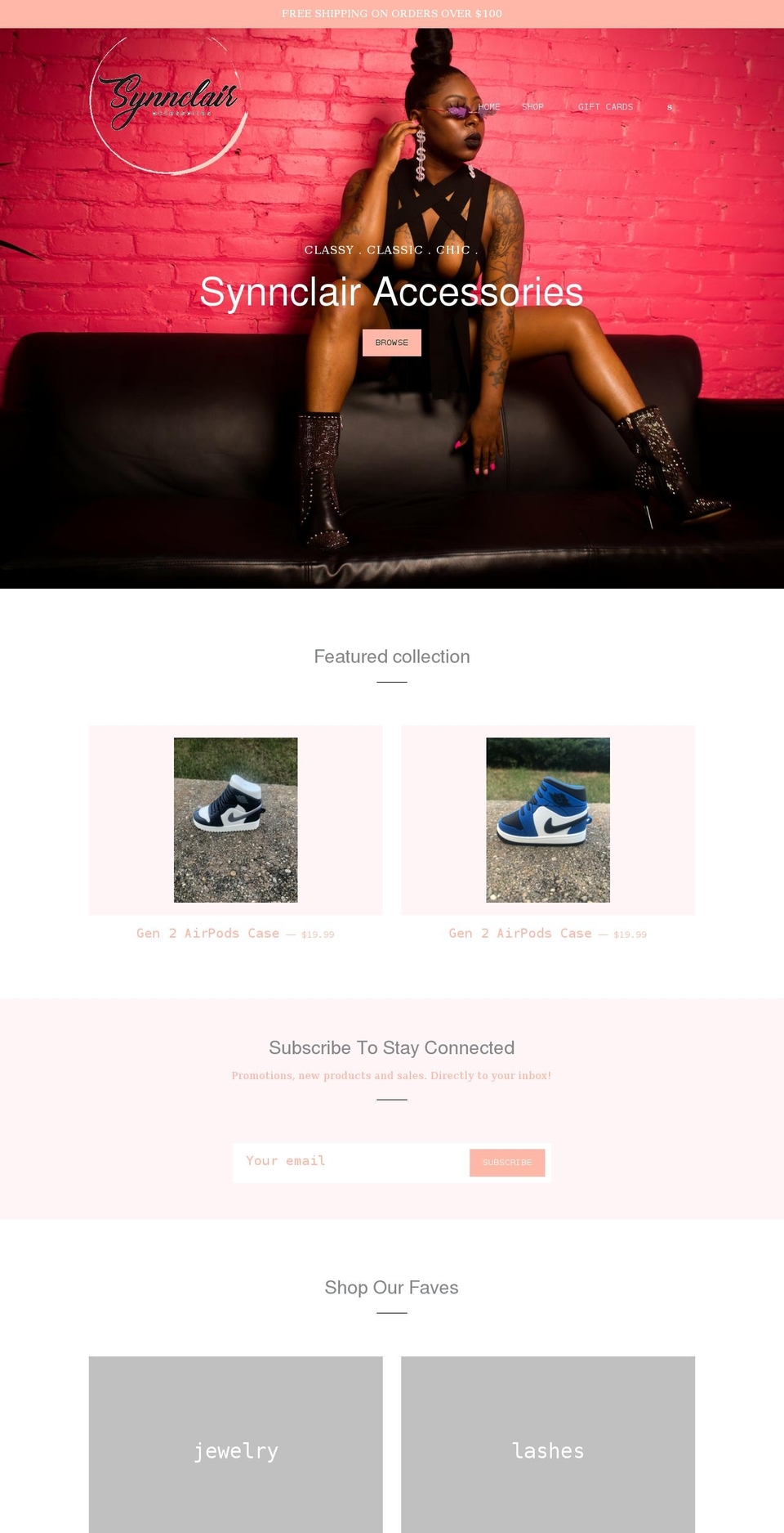 synnclairaccs.com shopify website screenshot