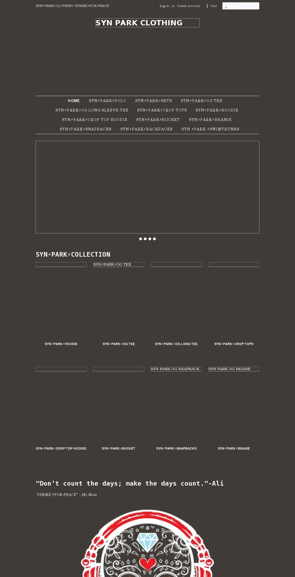 synparkclothing.com shopify website screenshot