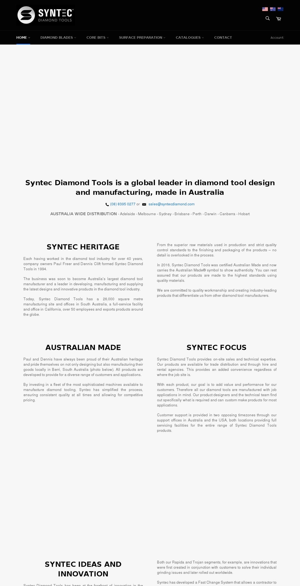syntecdiamond.com.au shopify website screenshot