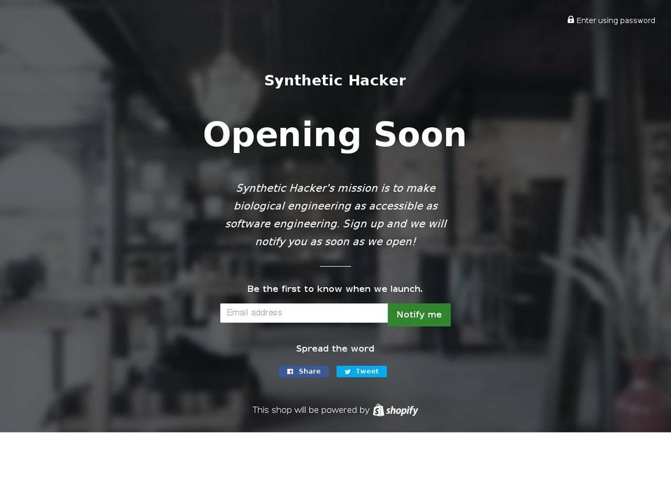 synthetichacker.com — Shopify storefront screenshot