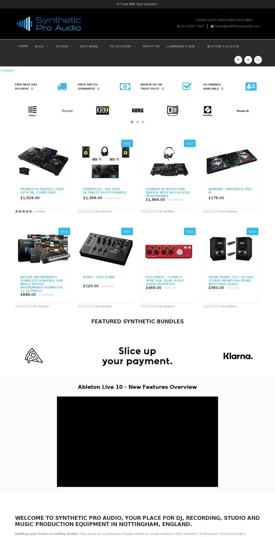 Store Main Shopify theme site example syntheticproaudio.com