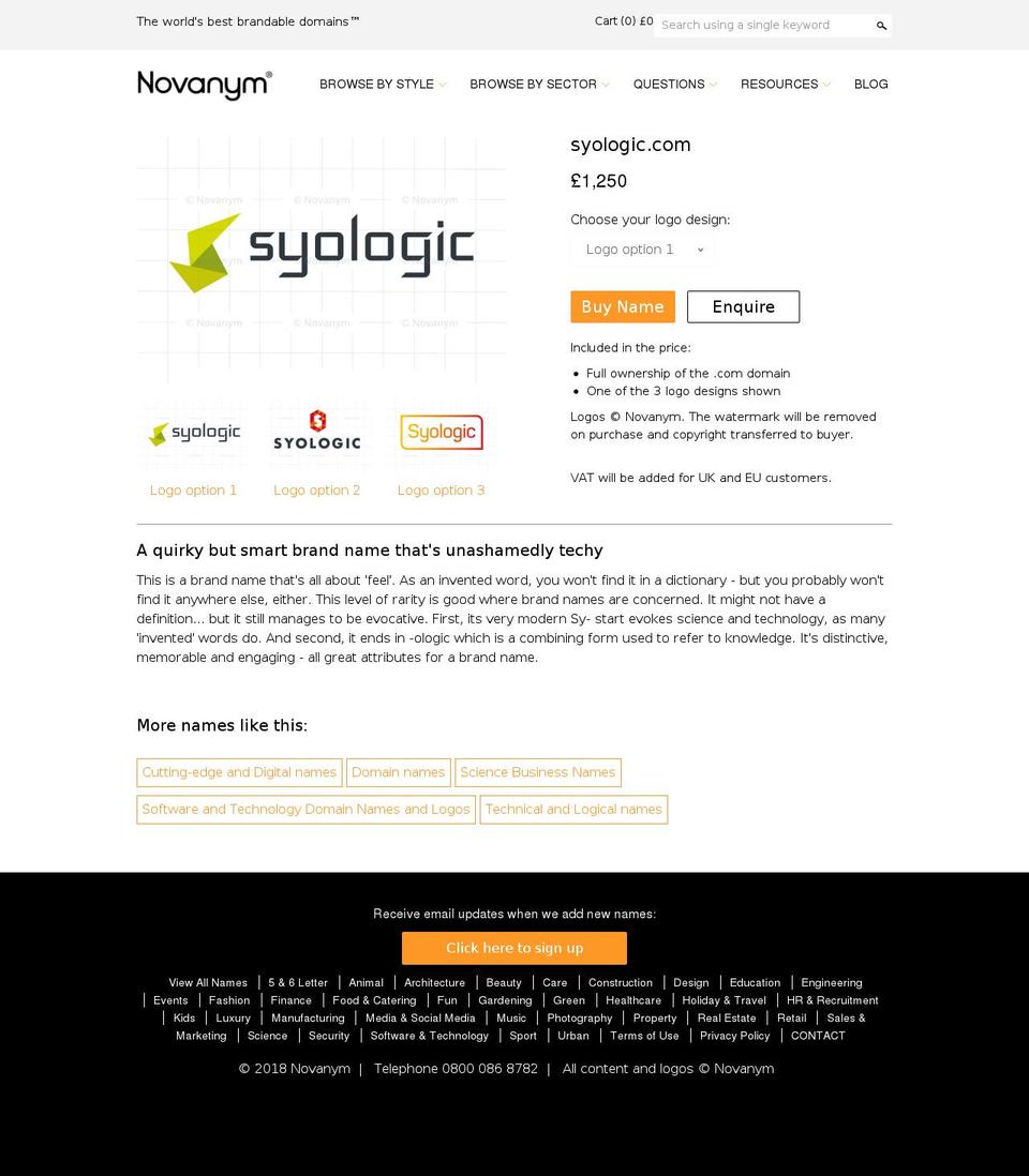 syologic.com shopify website screenshot