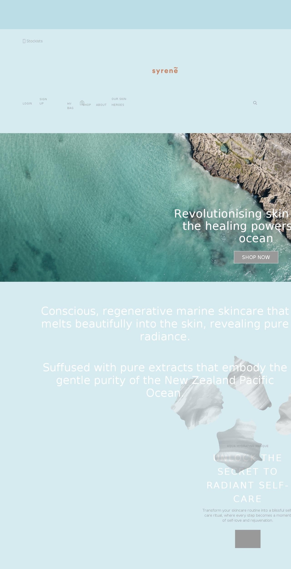 syreneskincare.co.uk shopify website screenshot