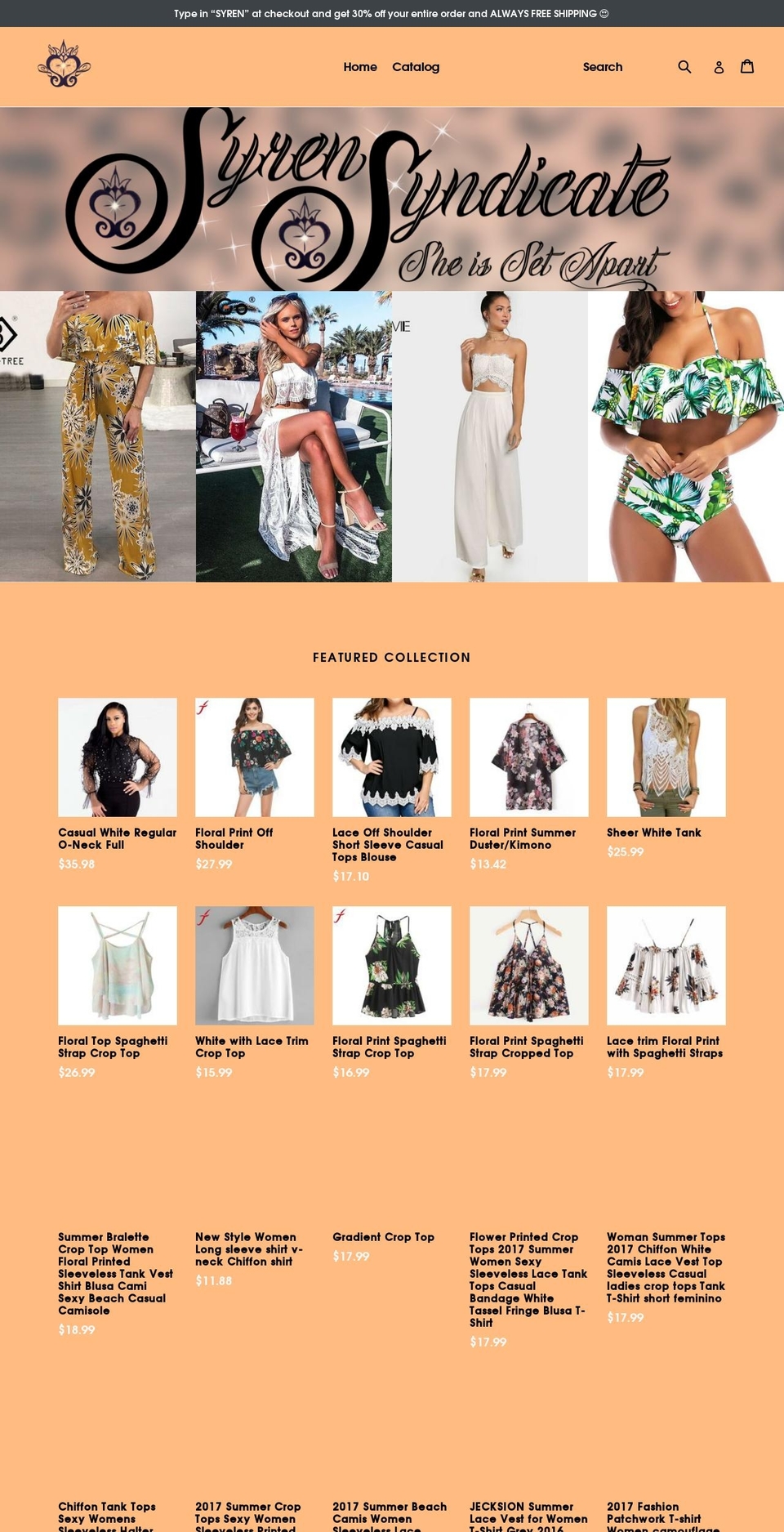 syrensyndicate.com — Shopify storefront screenshot