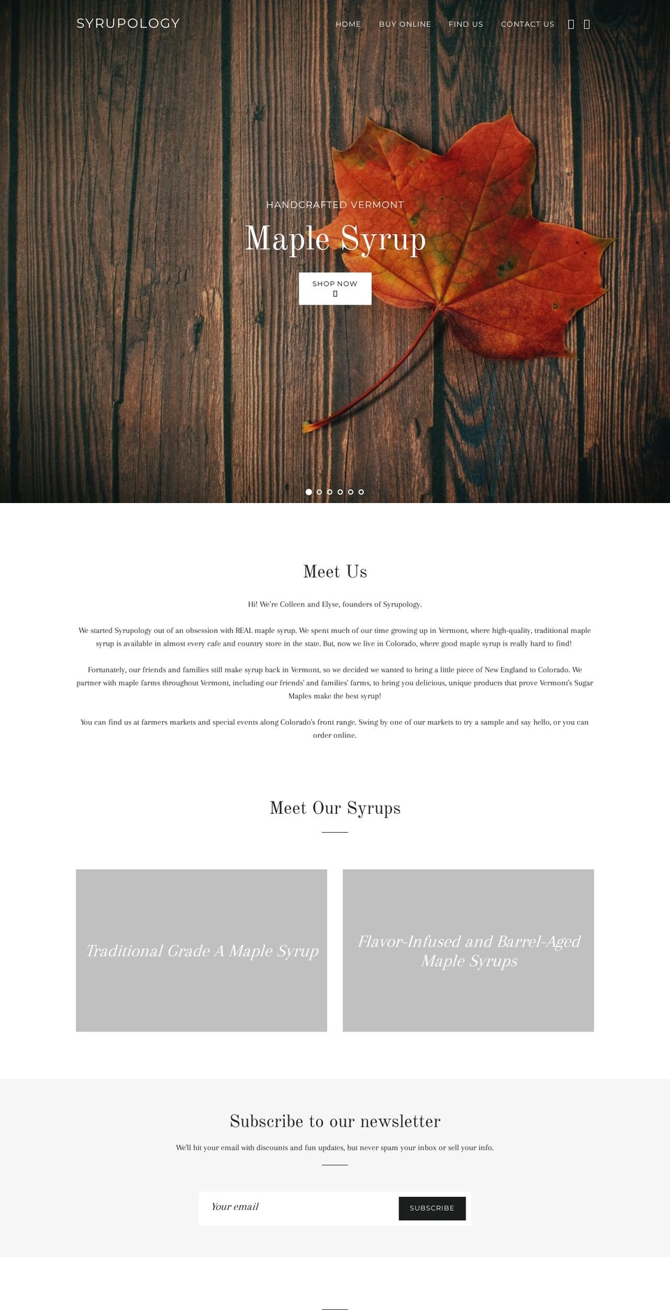 syrupologyco.com shopify website screenshot