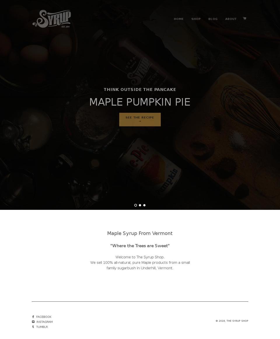 syrupvermont.com — Shopify storefront screenshot