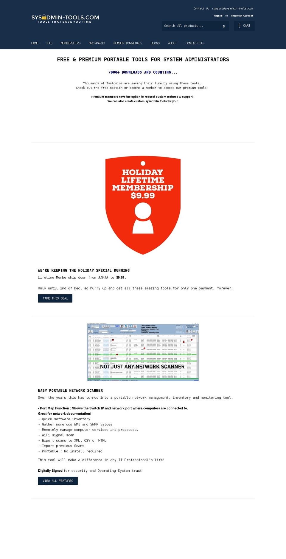sysadmin-tools.com shopify website screenshot