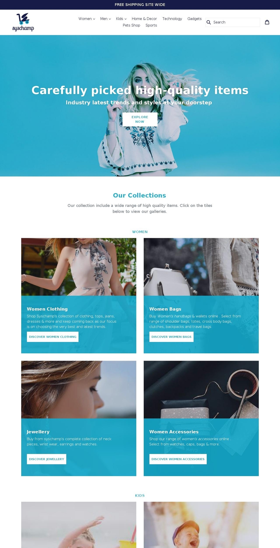 syschamp.com shopify website screenshot