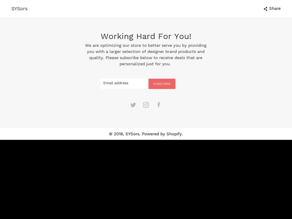 sysors.com — Shopify storefront screenshot