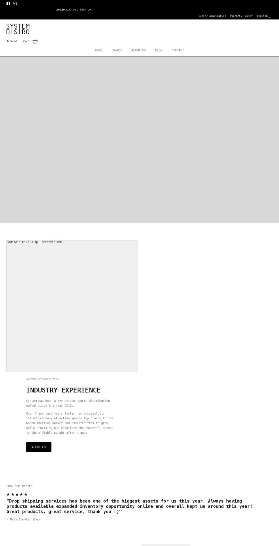systemdistro.com shopify website screenshot