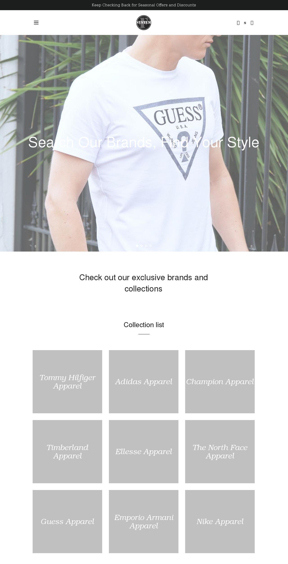 systemfclothing.com shopify website screenshot