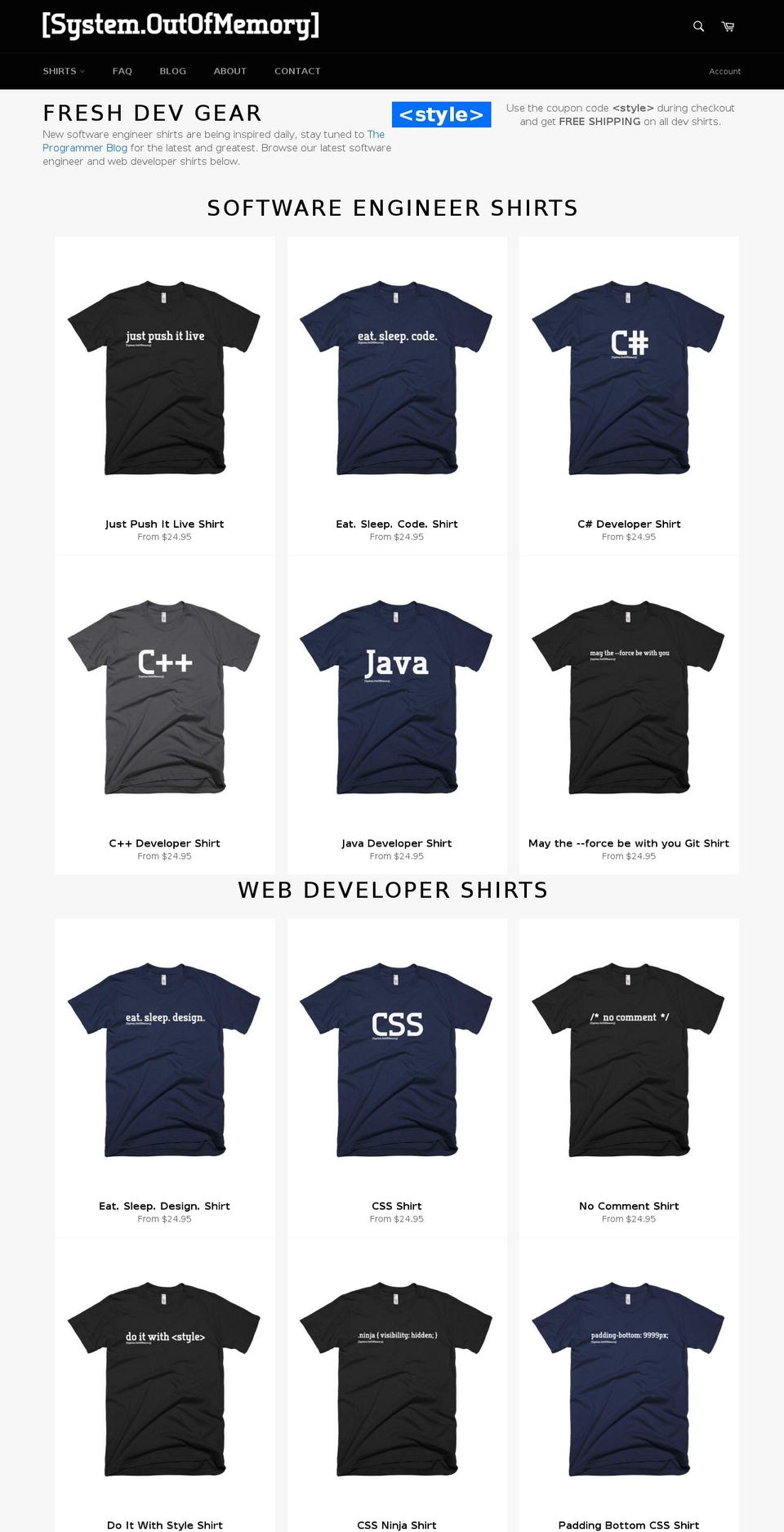 systemoutofmemory.com shopify website screenshot