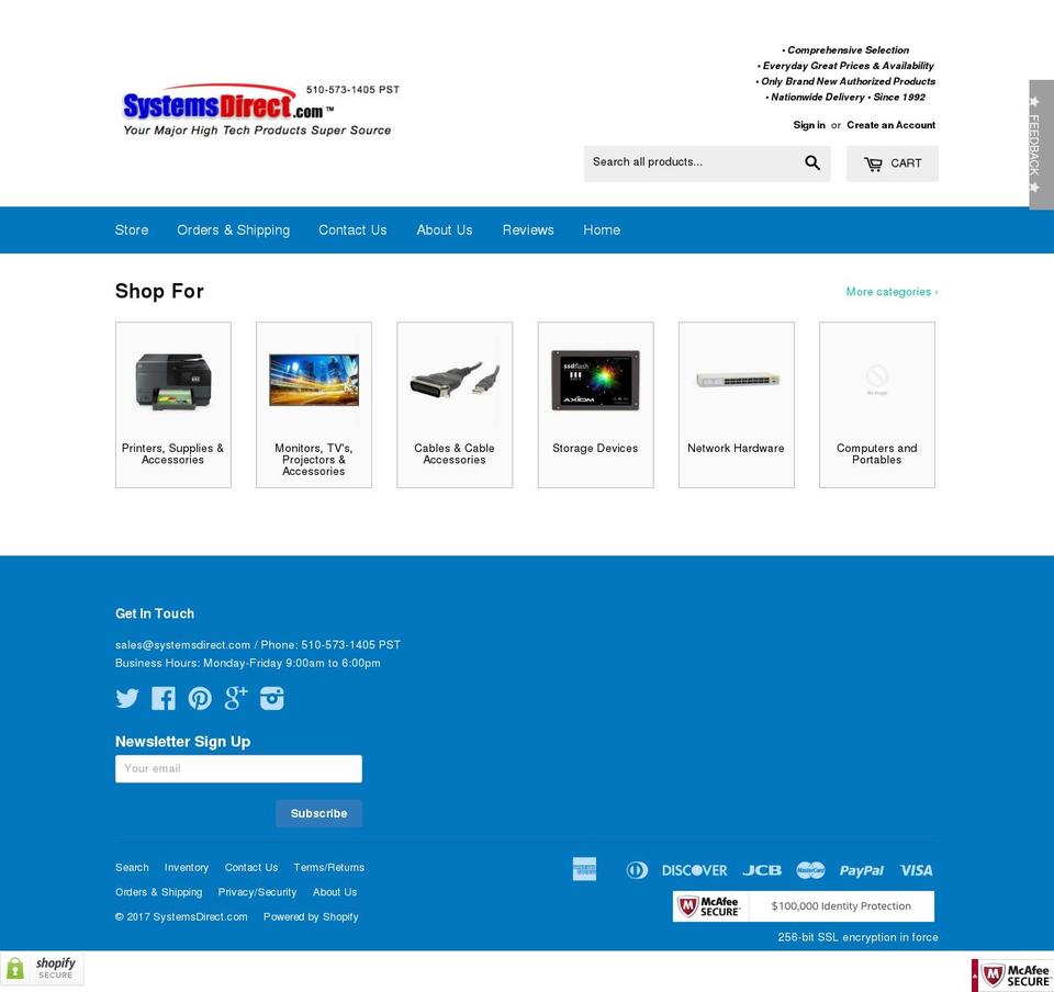 systemsdirect.com shopify website screenshot