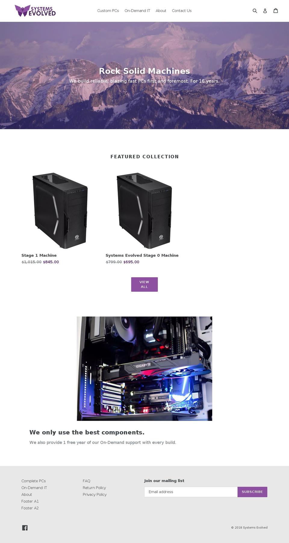 systemsevolved.com — Shopify storefront screenshot