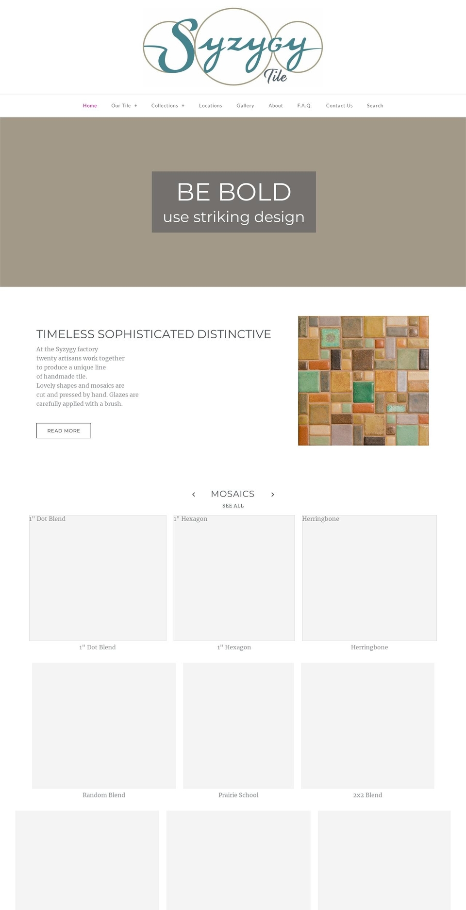 syzygytile.com shopify website screenshot